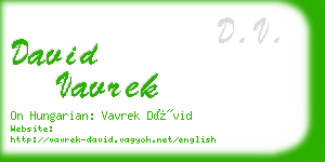 david vavrek business card